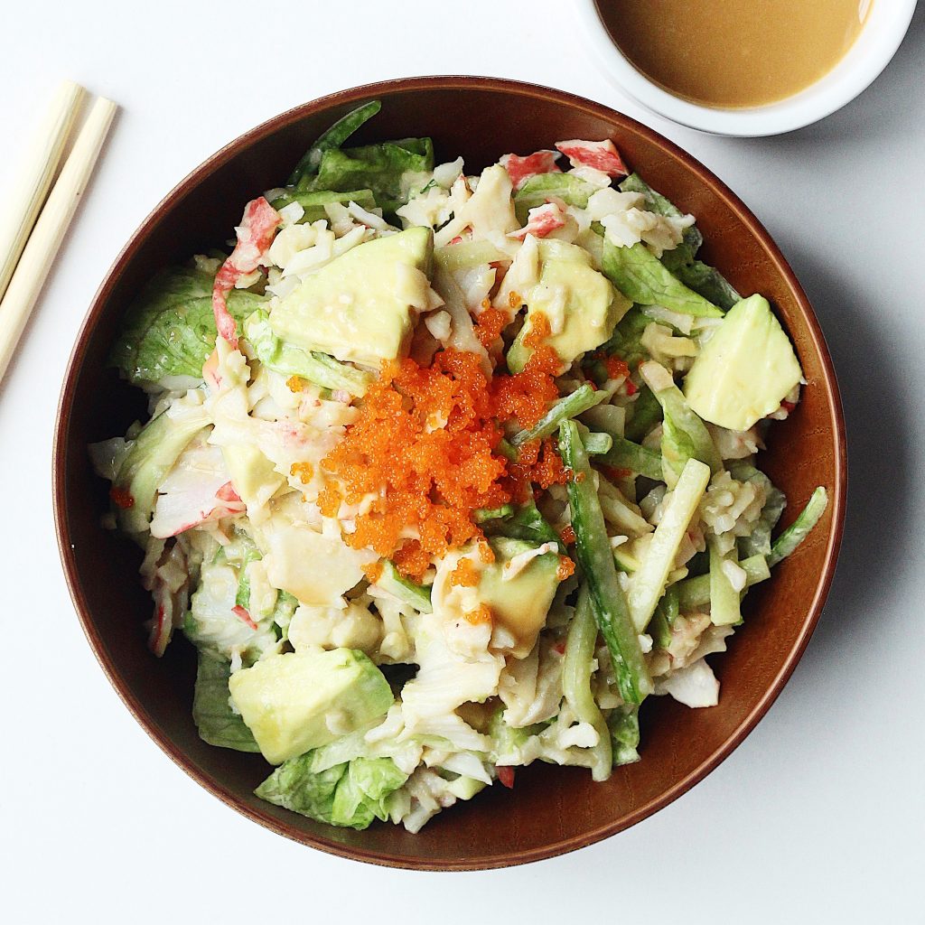 Avocado Crab Salad with Asian Sesame Dressing Recipe