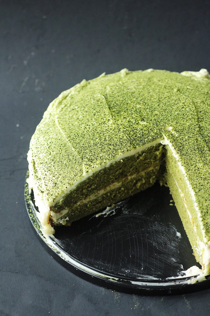Green Tea (Matcha) Cake with White Chocolate Frosting Recipe