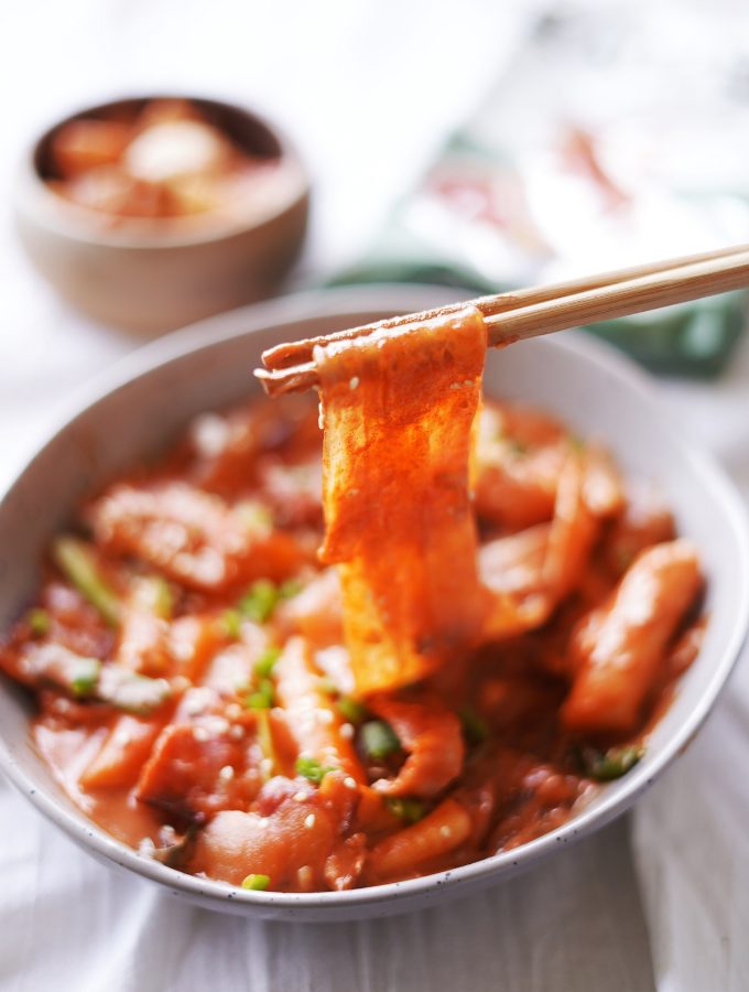 Spicy Creamy Thick Glass Noodles & Rice Cakes