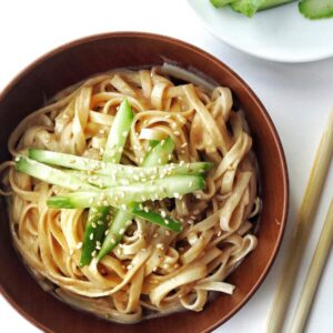 Asian Peanut Butter Sesame Cold Noodle Salad