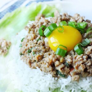 20-Minute Asian Pork and Shrimp Rice Plate