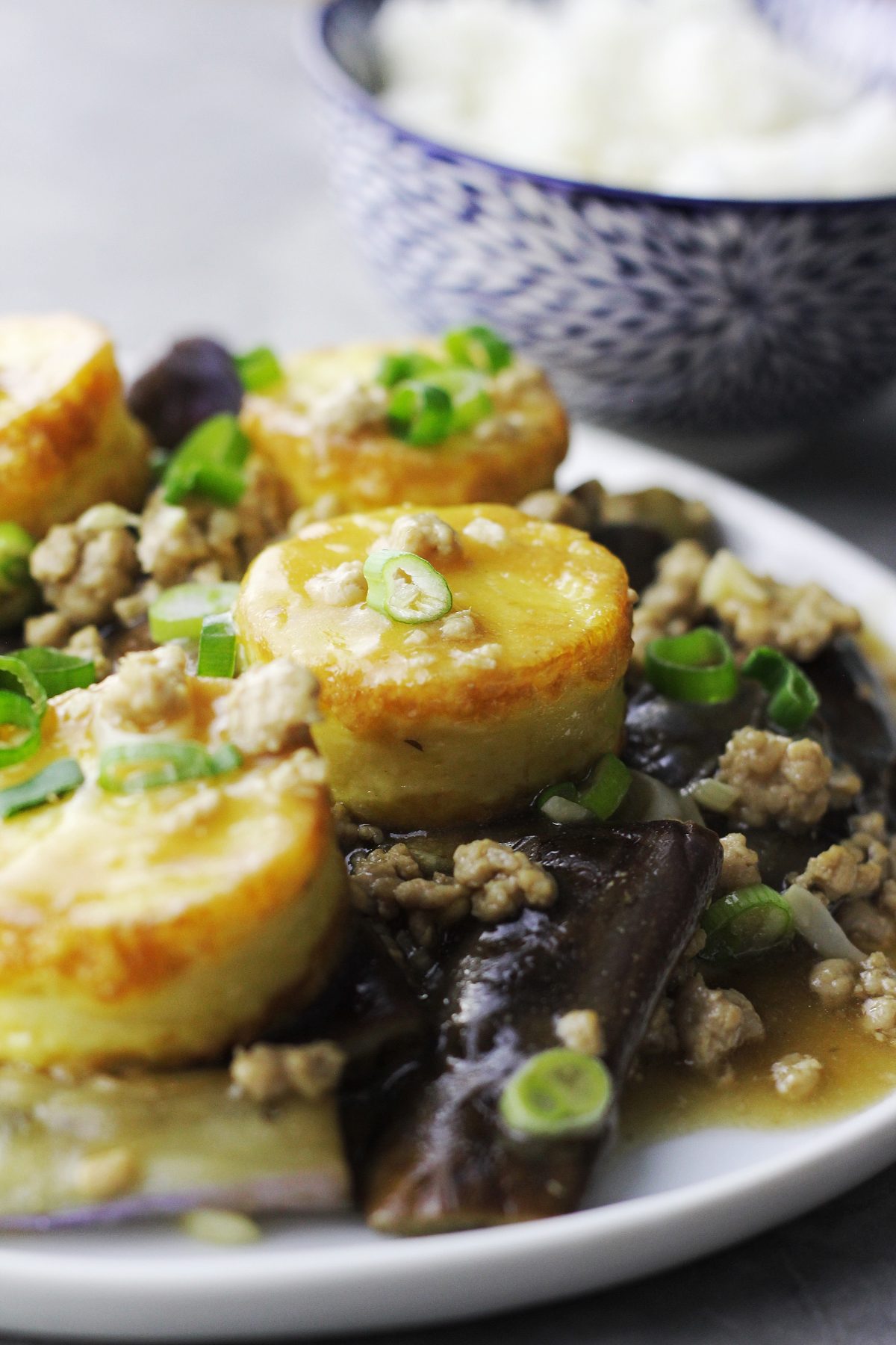 Fried Egg Tofu and Eggplants Recipe