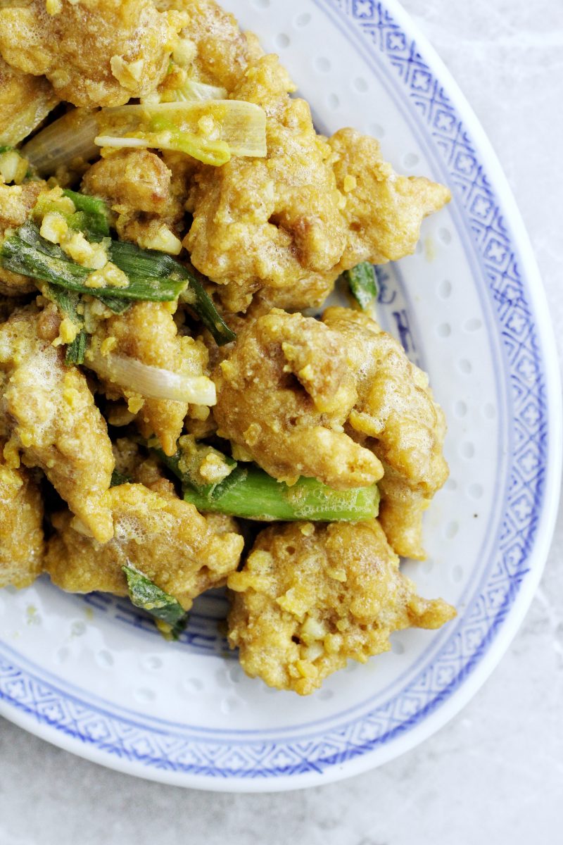 Crispy Chicken with Salted Egg Yolk Sauce Recipe