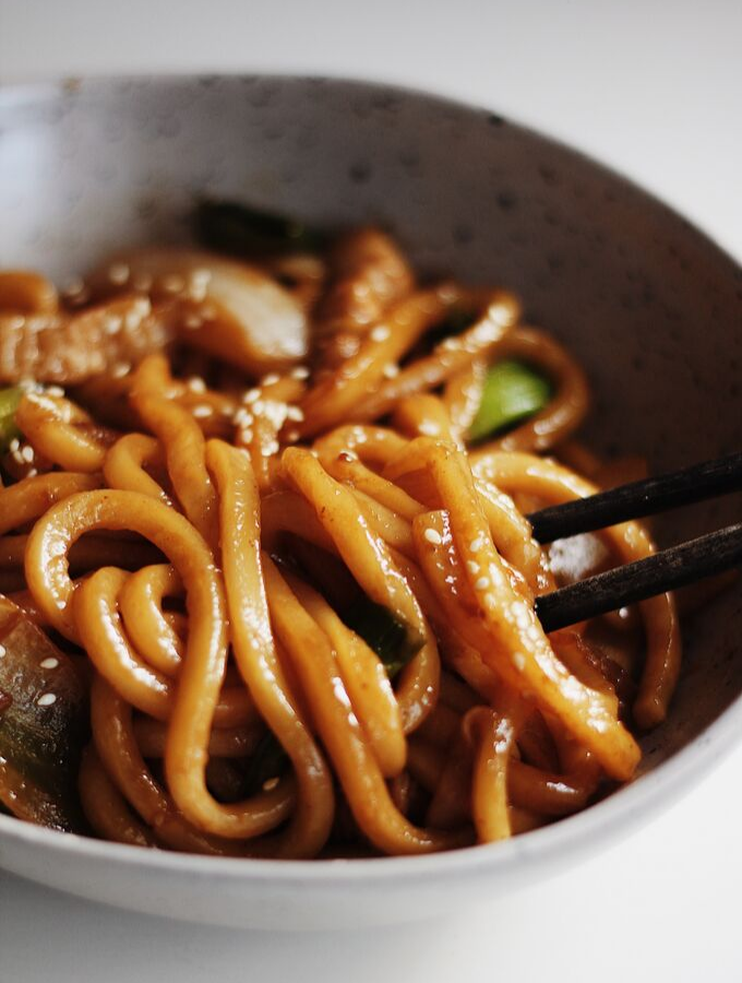 Fried Udon & Pork Stir-Fry