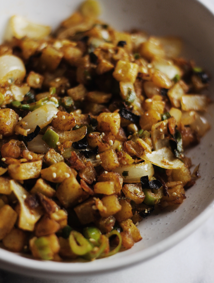 Spicy Furikake Air-Fried Potato Hash