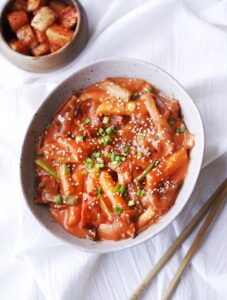 Spicy Creamy Thick Glass Noodles & Rice Cakes