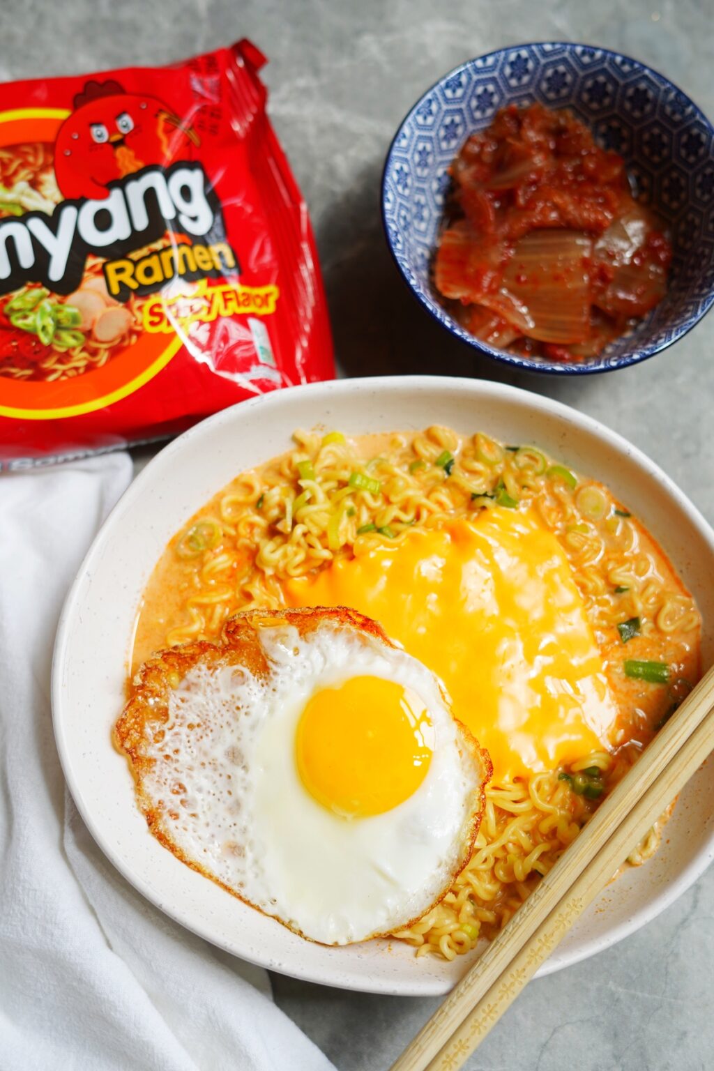 Korean Cheese Ramen Couple Eats Food